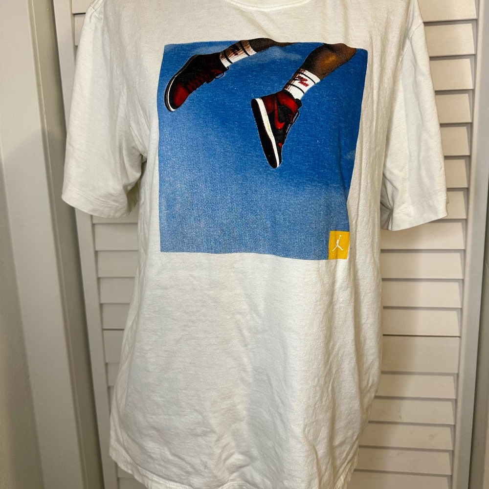 Jordan Red and White Short Sleeve Tee Athletic Style